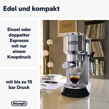 Espressomaschine De'Longhi Dedica mit professionellem Milchaufschäumer